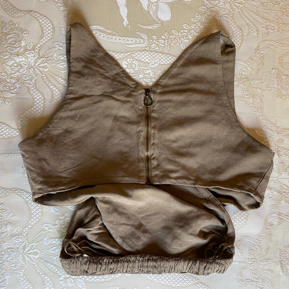 NWT Zara Linen Wrap V-Neck Crop Top Size M - Picture 5 of 10